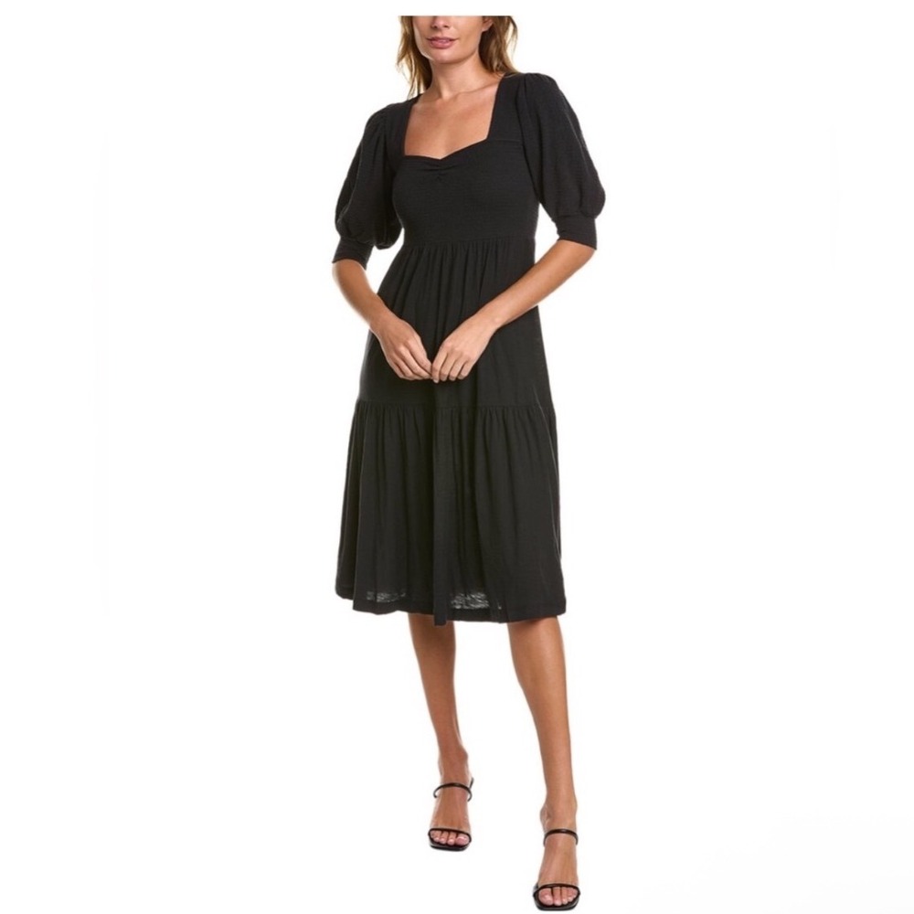 NATION Ltd Sienna Dress in black Midi Smock Size Large